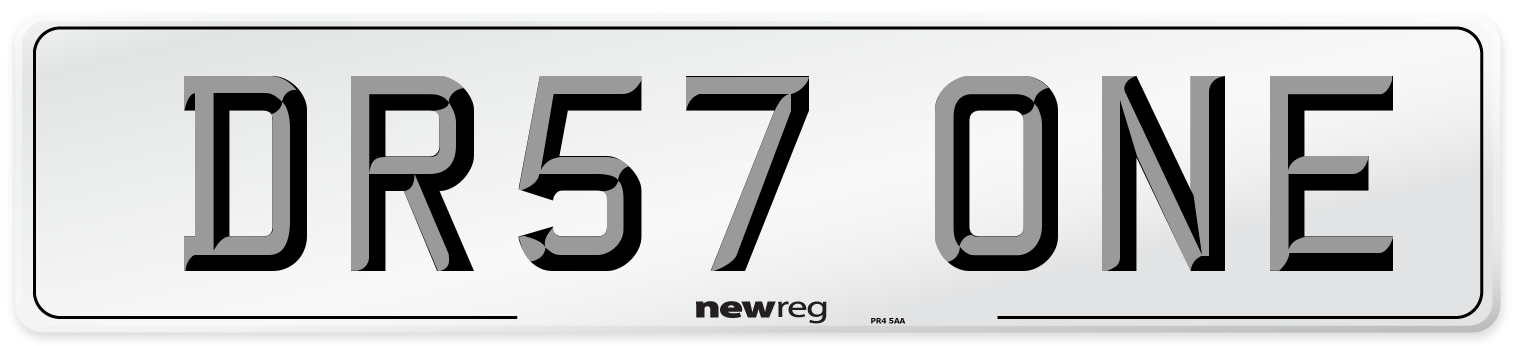 DR57 ONE Number Plate from New Reg